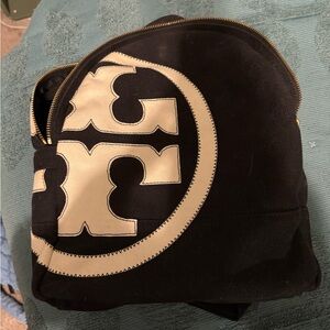 Tory Burch Black and Cream Backpack